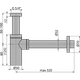 Сифон для умывальника DN32 DESIGN цельнометаллический, круглый A400