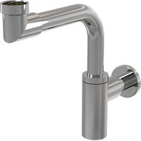 Сифон для раковины AlcaDrain (AlcaPlast) DN32 DESIGN A403 цельнометаллический экономящий пространство — 1