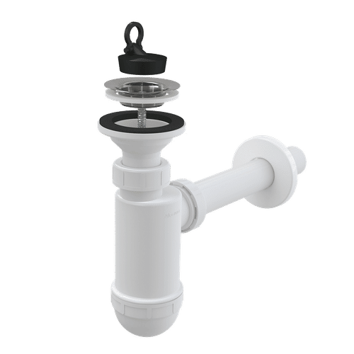 Сифон для раковины AlcaDrain (AlcaPlast) DN32 A410 с нержавеющей peшeткой DN63