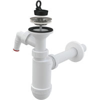 Сифон для раковины AlcaDrain (AlcaPlast) DN32 A410P со штуцером и нержавеющей peшeткой DN63 — 1