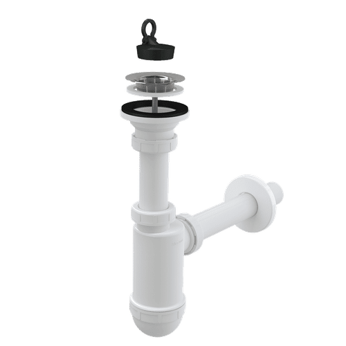 Сифон для раковины AlcaDrain (AlcaPlast) DN32 A411 с нержавеющей peшeткой DN63
