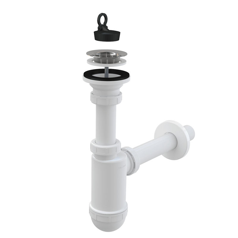 Сифон для раковины AlcaDrain (AlcaPlast) DN32 A411 с нержавеющей peшeткой DN63