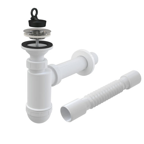 Сифон для раковины AlcaDrain (AlcaPlast) A41+A710 Ø40 с гибким соединением