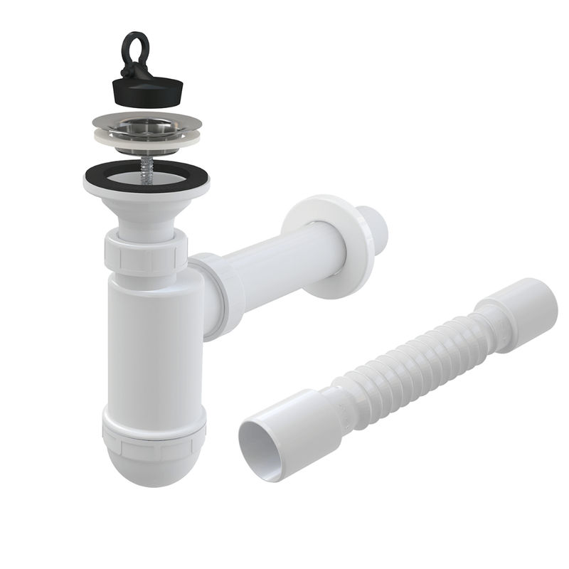 Сифон для раковины AlcaDrain (AlcaPlast) A41+A710 Ø40 с гибким соединением