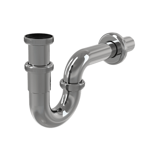 Сифон для раковины AlcaDrain (AlcaPlast) DN32 A432 U-форма с накидной гайкой 5/4" металл