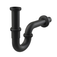 Сифон для раковины AlcaDrain (AlcaPlast) DN32 A4320BLACK U-форма с накидной гайкой 5/4" металл — 1