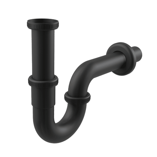 Сифон для раковины AlcaDrain (AlcaPlast) DN32 A4320BLACK U-форма с накидной гайкой 5/4" металл