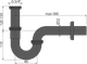 Сифон для умывальника DN32, U-форма с накидной гайкой 5/4", металл A4320BLACK