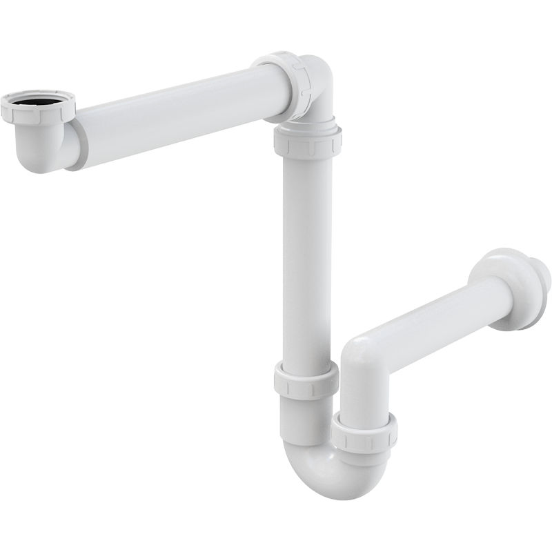 Сифон для раковины AlcaDrain (AlcaPlast) A434 экономящий пространство с накидной гайкой 5/4"