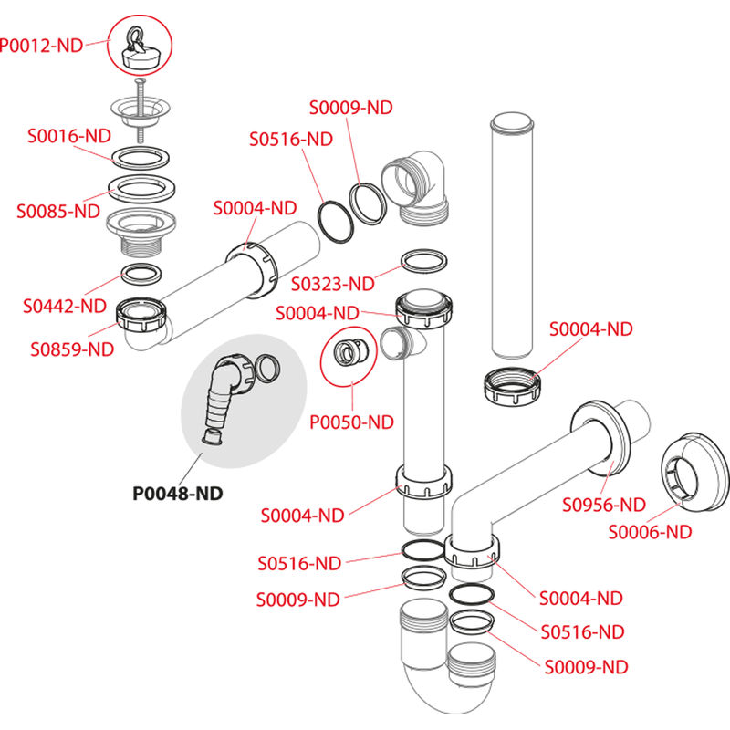 Сифон для раковины AlcaDrain (AlcaPlast) A434 экономящий пространство с накидной гайкой 5/4"
