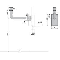 Металлическое колено AlcaDrain (AlcaPlast) DN32 с накидной гайкой 5/4" A438 — 2