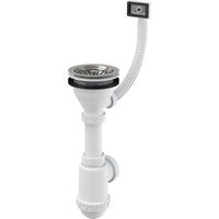 Сифон для мойки AlcaDrain (AlcaPlast) A447-DN50/40 с нержавеющей peшeткой DN115 и гофропереливом — 1