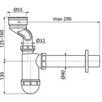 Сифон для писсуара AlcaDrain (AlcaPlast) с манжетой A45A — 2