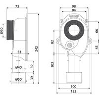 Сифон для писсуара AlcaDrain (AlcaPlast) вертикальный DN40 и DN50 A45C — 2