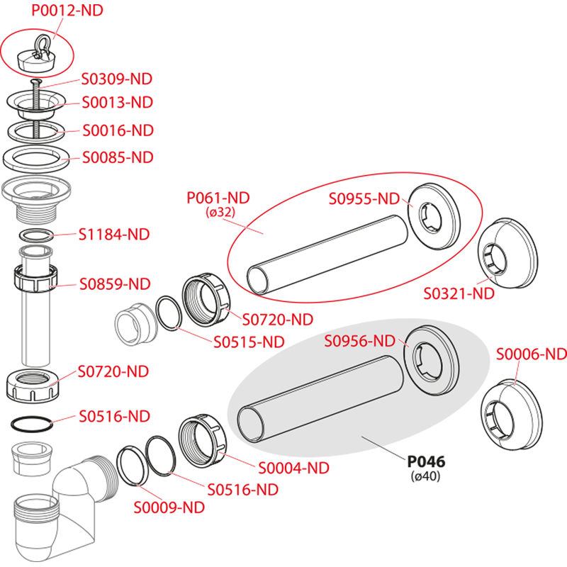 Сифон для раковины AlcaDrain (AlcaPlast) A45F-DN32 и биде DN32 пластик