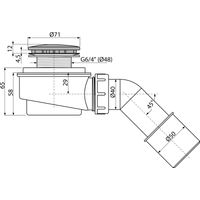 Сифон для душевого поддона AlcaDrain (AlcaPlast) A471CR-50 сниженный хром — 2
