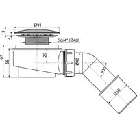 Сифон для душевого поддона AlcaDrain (AlcaPlast) A471CR-60 сниженный хром — 2