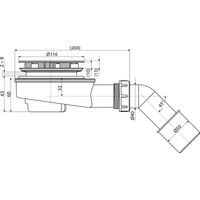 Сифон для душевого поддона AlcaDrain (AlcaPlast) A491CR сниженный хром — 2