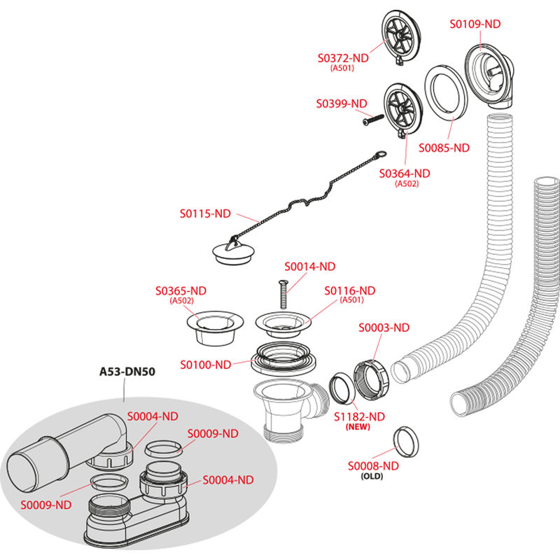 Сифон для ванны AlcaDrain (AlcaPlast) A501 хром