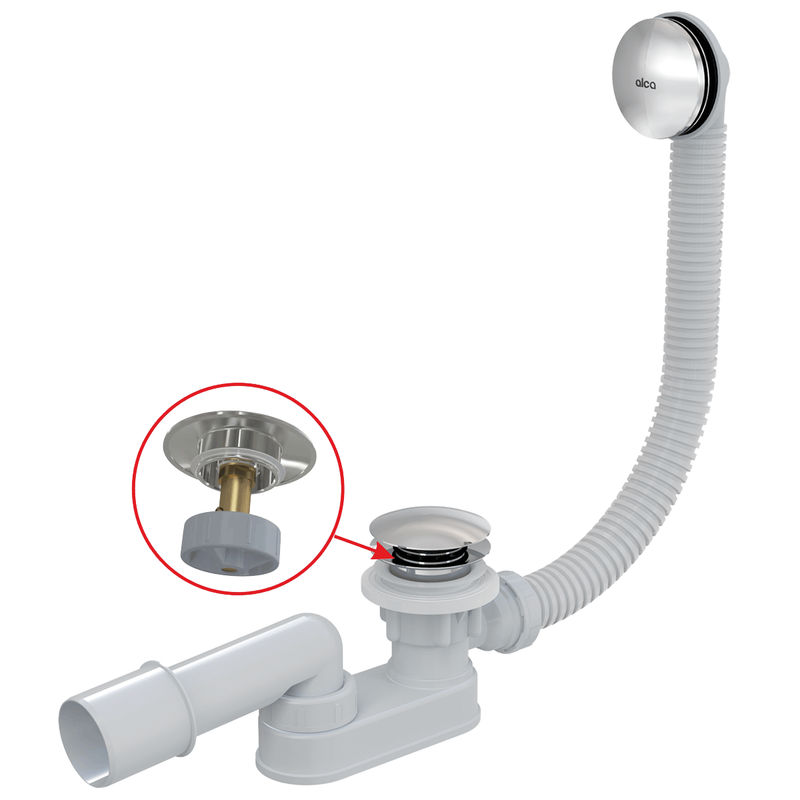 Сифон для ванны AlcaDrain (AlcaPlast) A507CKM click/clack металл