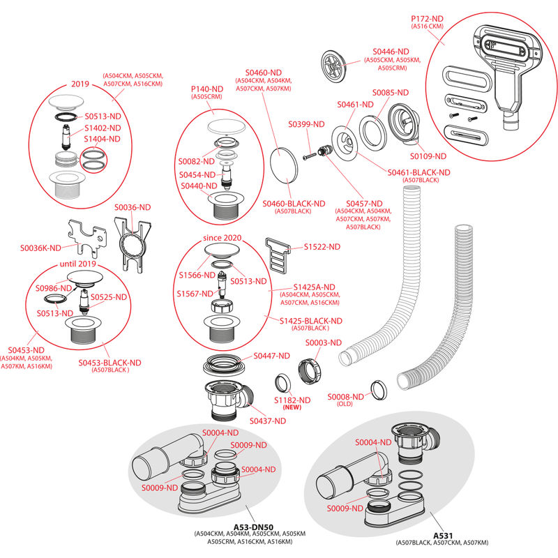 Сифон для ванны AlcaDrain (AlcaPlast) A507CKM click/clack металл