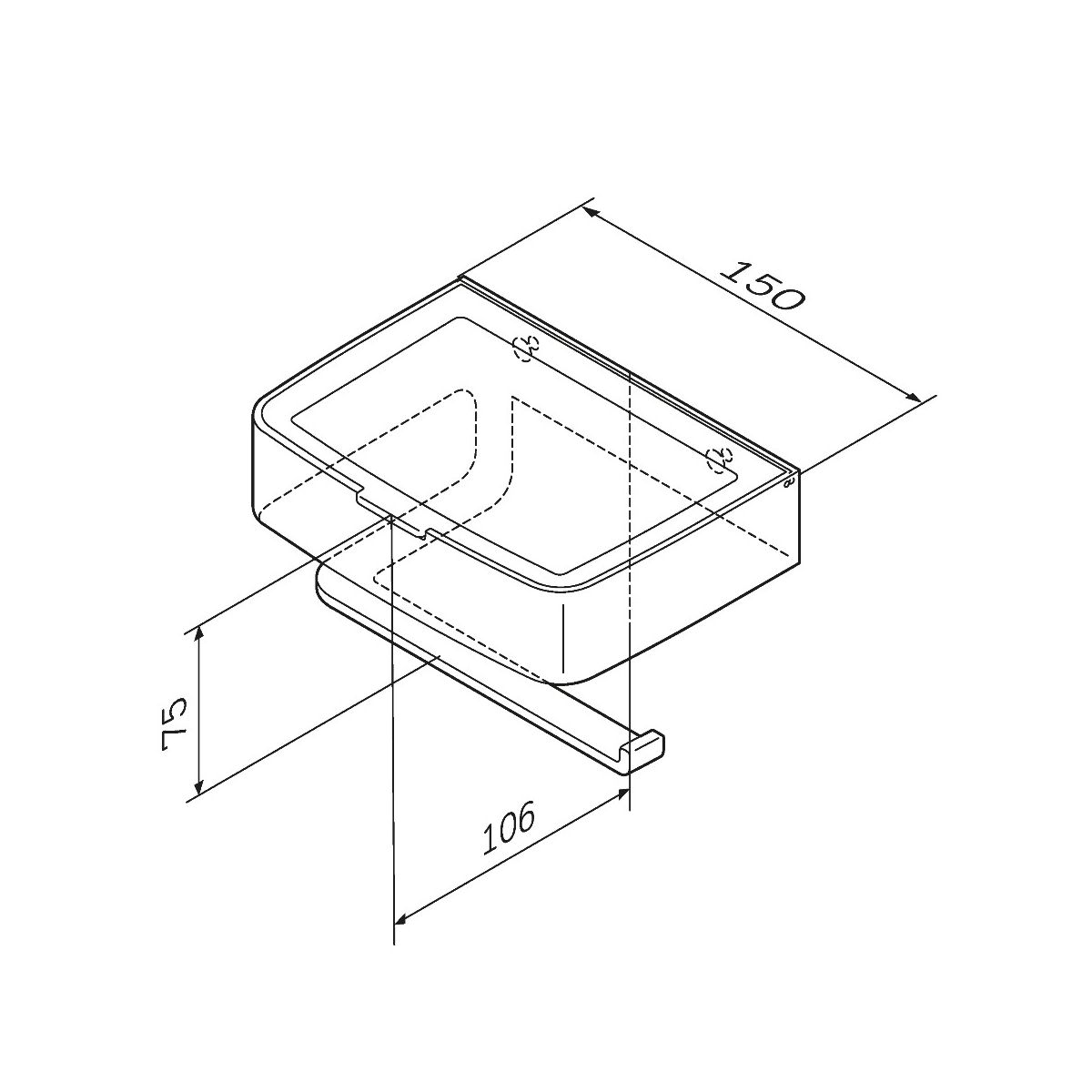 A50A341500 Inspire V2.0, Держатель для туалетной бумаги с коробкой, хром, шт