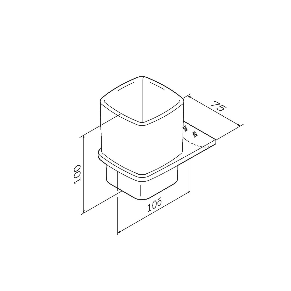 A50A34322 Inspire V2.0, Стеклянный стакан с настенным держателем, черный, шт