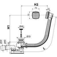 Сифон для ванны AlcaDrain (AlcaPlast) A51CR автомат комплект (хром) — 2