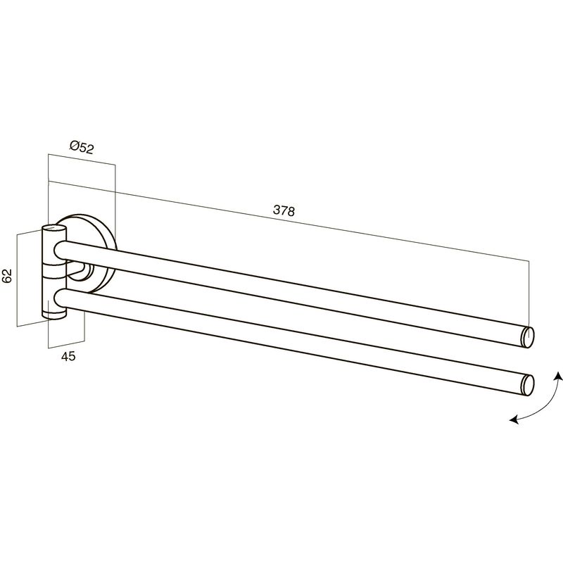 Держатель для полотенец AM.PM Bliss A5532664 хром 38 см