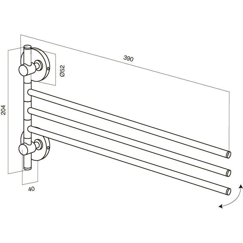 Держатель для полотенец AM.PM Bliss A5532764 хром 39 см