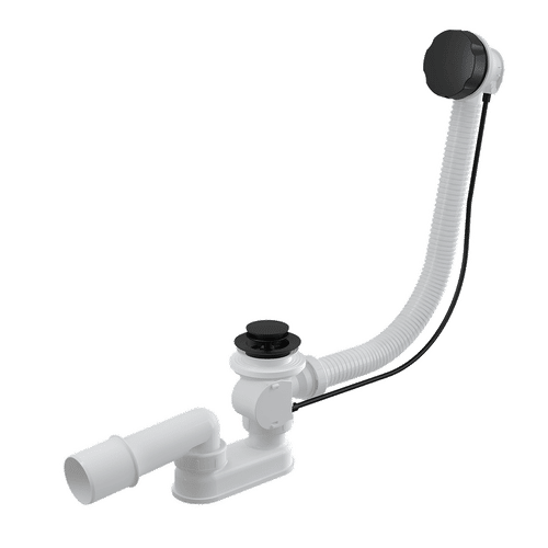 Сифон для ванны AlcaDrain (AlcaPlast) A55BLACK-80 автомат комплект (черный матовый)