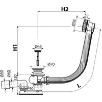 Сифон для ванны AlcaDrain (AlcaPlast) A55K-VE-01 автомат комплект (металл) — 2