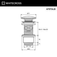 Донный клапан WHITECROSS A707GLB (брашированное золото) — 2