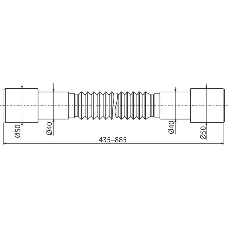 Гибкое соединение AlcaDrain (AlcaPlast) 50/40×40/50 A720