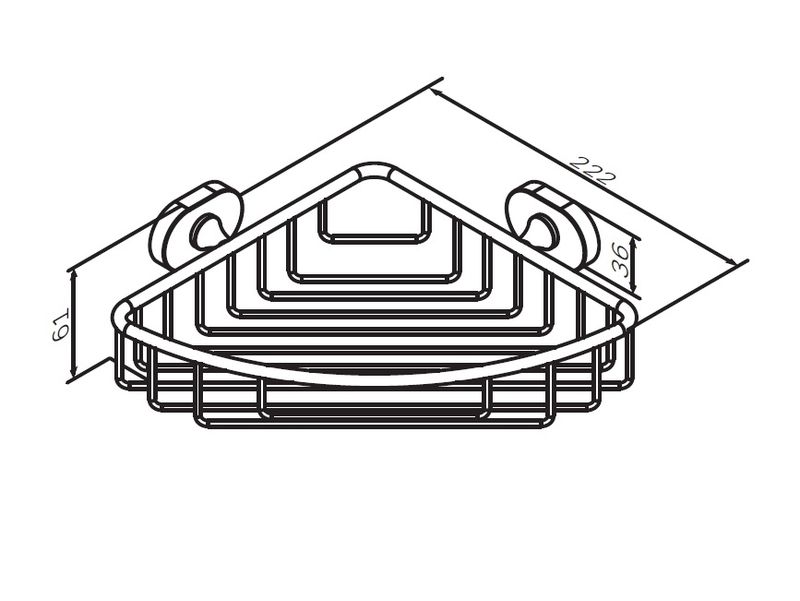 A7434800 Sense L, Корзина для душа угловая, хром