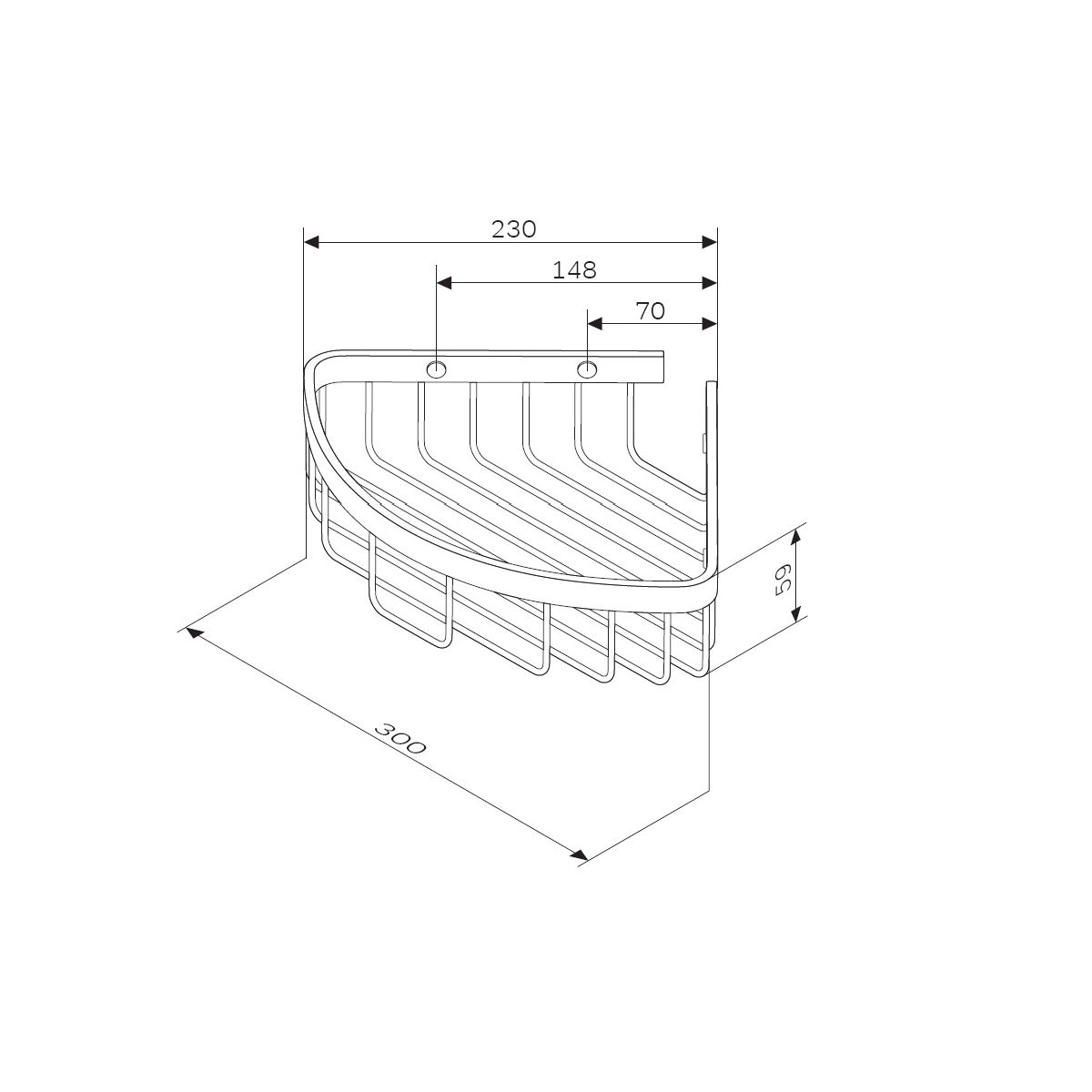 A7452122 Sense L Корзина для душа угловая, черный