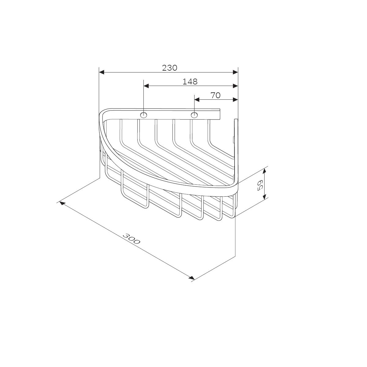 A7452200 Sense L Корзина для душа угловая двухъярусная, хром