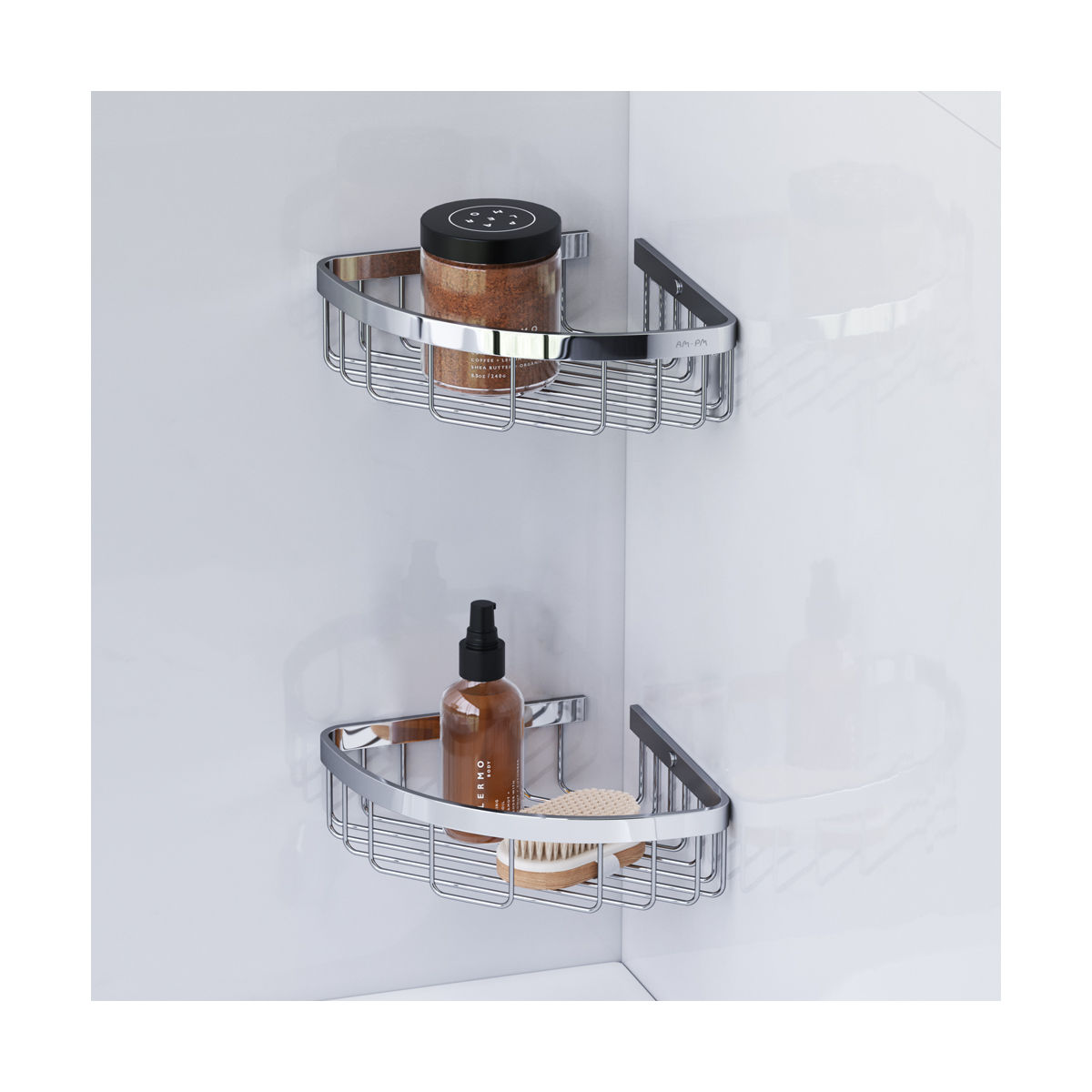 A7452200 Sense L Корзина для душа угловая двухъярусная, хром