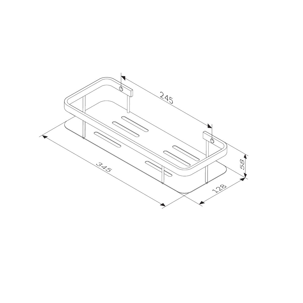 A7453100 Sense L Полка для душа прямая, хром