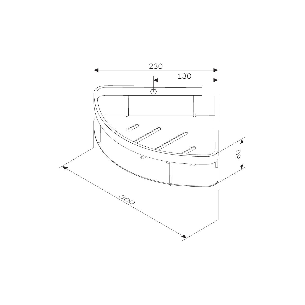 A7454100 Sense L Полка для душа угловая, хром