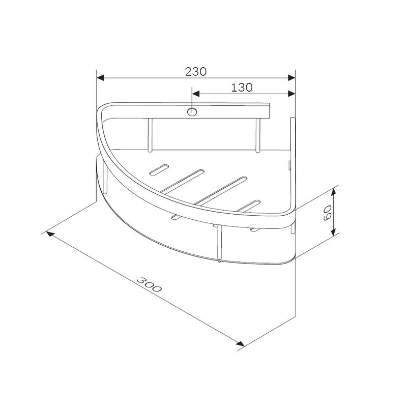 Полка для ванной AM.PM Sense L A7454122 черный матовый угловая