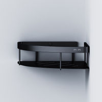 Полка для ванной AM.PM Sense L A7454122 черный матовый угловая — 2