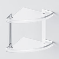 Полка для ванной AM.PM Sense L A7456200 алюминий угловая стеклянная — 1