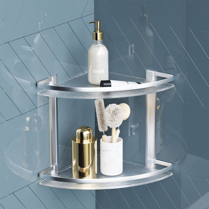 Полка для ванной AM.PM Sense L A7456200 алюминий угловая стеклянная