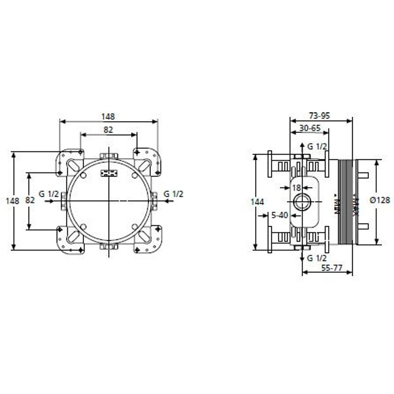 Система для душа скрытого монтажа Ideal Standard Ceratherm C100 A7572AA с термостатом 7 в 1 хром