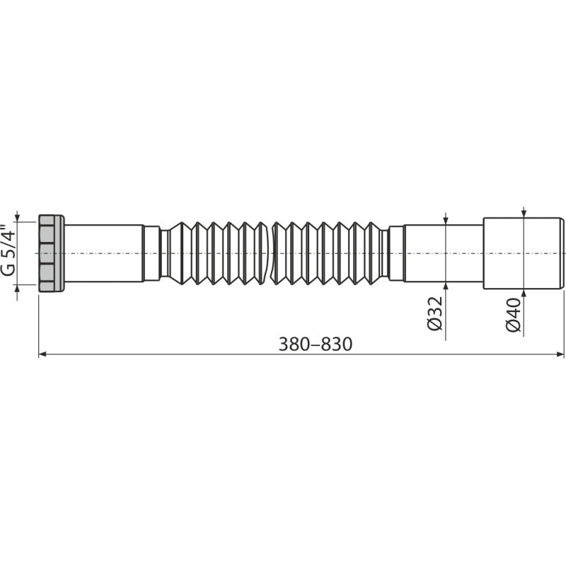 Гибкое соединение AlcaDrain (AlcaPlast) 5/4"×32/40 металл A760
