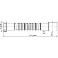 Гибкое соединение AlcaDrain (AlcaPlast) 6/4"×40/50 пластмасса A770 — 2