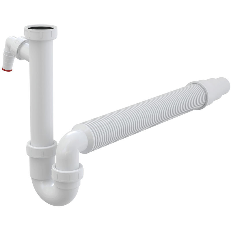 Сифон для раковины AlcaDrain (AlcaPlast) A83-DN50/40 с накидной гайкой 6/4" со штуцером и гофрой