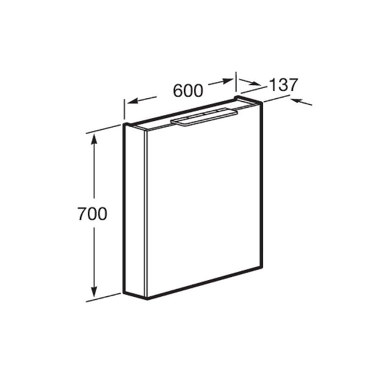 Шкаф с зеркалом для ванной Roca Oleta 600 левый / A857645806 белый глянец