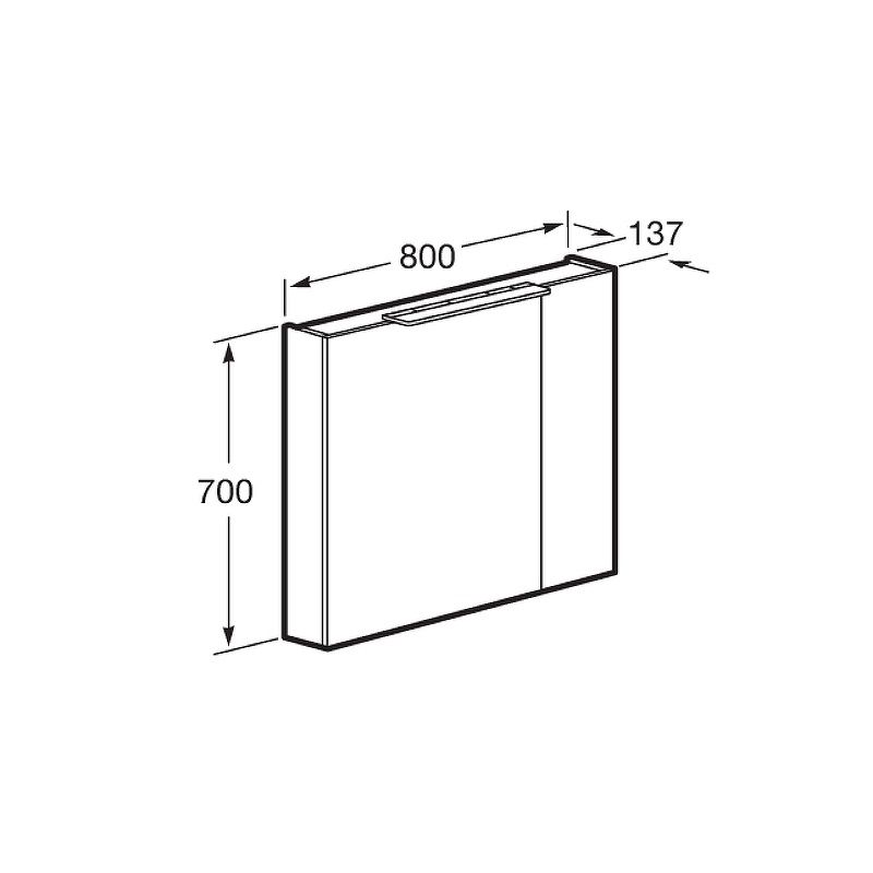 Шкаф с зеркалом для ванной Roca Oleta 800 / A857647806 белый глянец